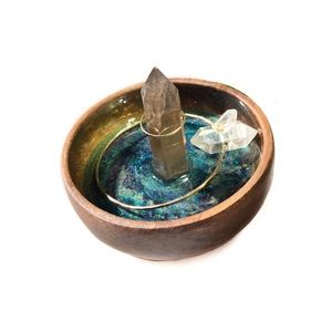 Fluorite Crystal Mermaid Geode Jewelry Dish